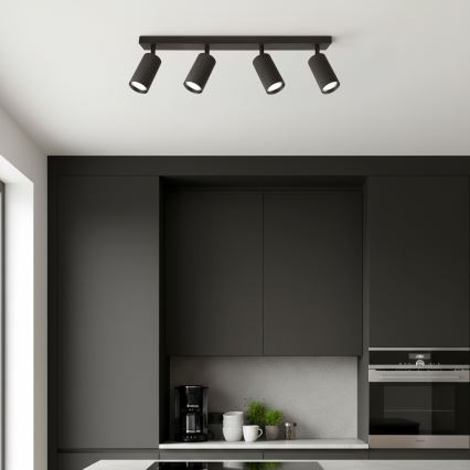 Brilagi - dimbare LED RGBW spot SELE MODERN 4x GU10/4,8W/230V 3000K zwart + afstandsbediening