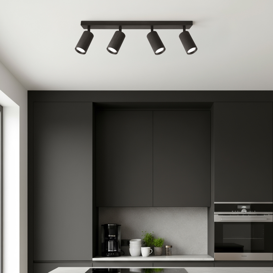 Brilagi - dimbare LED RGBW spot SELE MODERN 4x GU10/4,8W/230V 3000K zwart + afstandsbediening