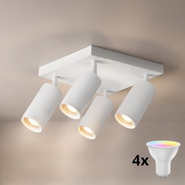Brilagi - LED RGBW dimbare spot SELE SQUARE 4xGU10/6,5W/230V 2700-6500K wit