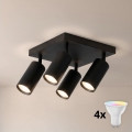 Brilagi - LED RGBW dimbare spot SELE SQUARE 4xGU10/6,5W/230V 2700-6500K zwart