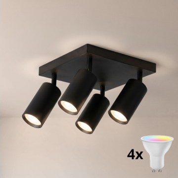 Brilagi - LED RGBW dimbare spot SELE SQUARE 4xGU10/6,5W/230V 2700-6500K zwart