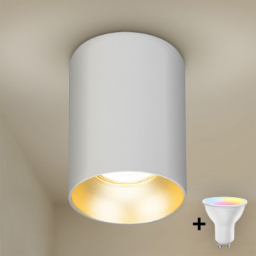 Brilagi - LED RGBW dimbare spot TRINE 1xGU10/6W/230V 3000K wit/goud + afstandsbediening