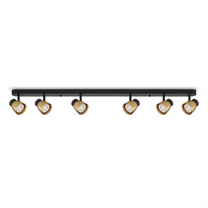 Brilagi - LED RGBW dimbare spot NUGGET 6xGU10/6,5W/230V 2700-6500K Wi-Fi zwart/goud