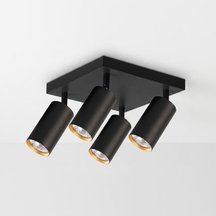 Brilagi - LED RGBW dimbare spot SELE SQUARE 4xGU10/6,5W/230V 2700-6500K zwart/goud