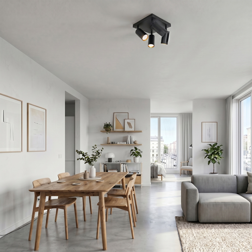 Brilagi - LED RGBW dimbare spot SELE SQUARE 4xGU10/6,5W/230V 2700-6500K zwart/goud