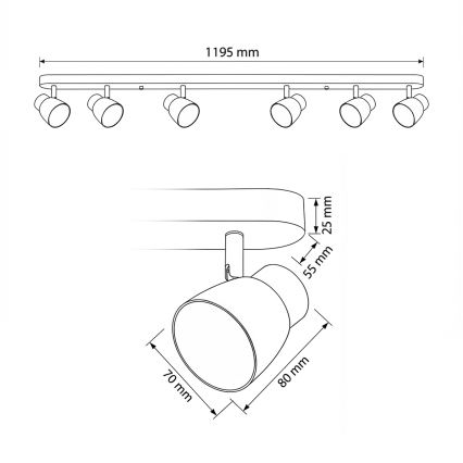 Brilagi - LED RGBW dimbare spot NUGGET 6xGU10/6W/230V 2700-6500K Wi-Fi zwart/goud