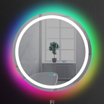 Brilagi - LED RGBW dimbare verwarmde badkamerspiegel met achtergrondverlichting AVA PRO LED/18W/230V Ø 60 cm 3000/4000/6500K IP44