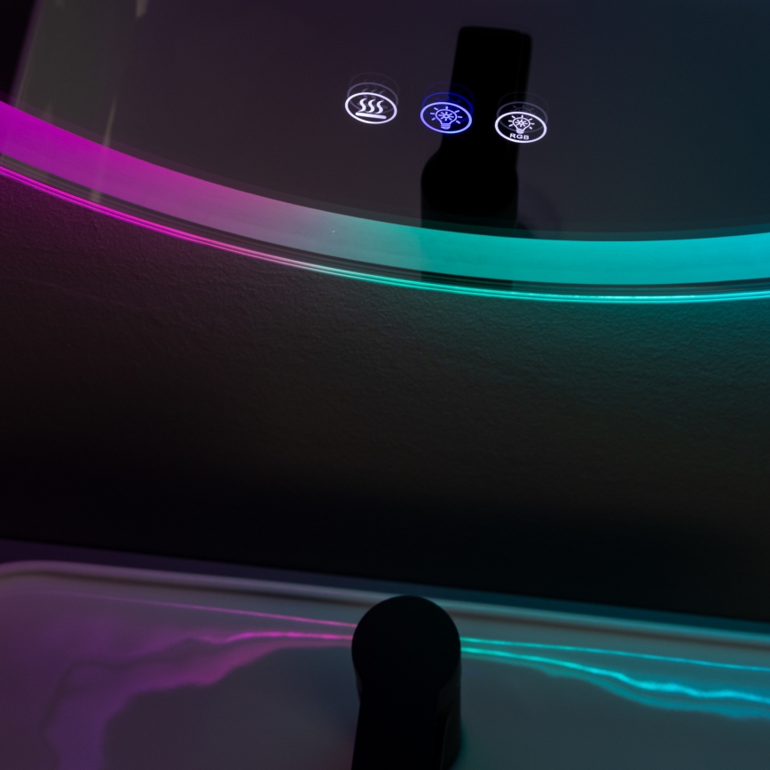 Brilagi - LED RGBW verwarmde badkamerspiegel AVA PRO LED/18W/230V Ø 60 cm IP44 CRI 90 dimbaar + CCT