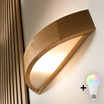BRILAGI - LED RGBW dimbare wandlamp CARVALHO 1xE27/12W/230V 2700-6500K eiken