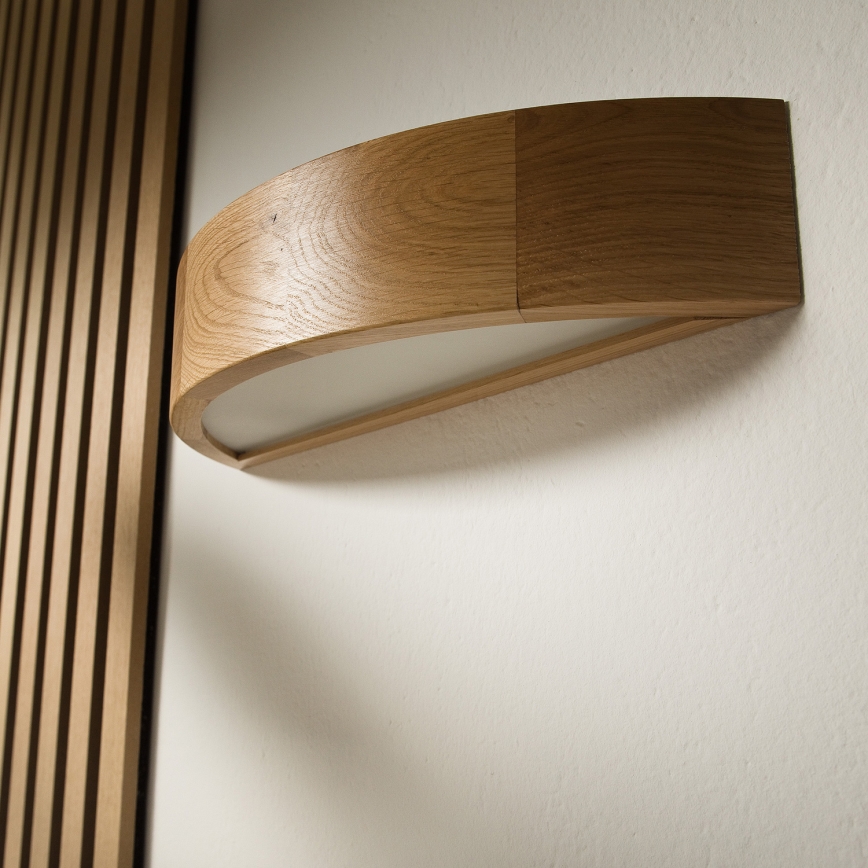 Brilagi - LED RGBW dimbare wandlamp CARVALHO 1xE27/15W/230V 2700-6500K Wi-Fi eiken