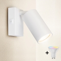 Brilagi - LED RGBW dimbare wandspot met schakelaar SELE 1x GU10/4,8W/230V 3000K wit + afstandsbediening