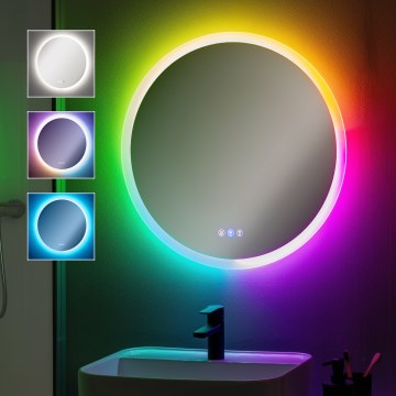 Brilagi - LED RGBW verwarmde badkamerspiegel CLARA PRO LED/18,5W/230V Ø 60 cm IP44 CRI 90 dimbaar + CCT