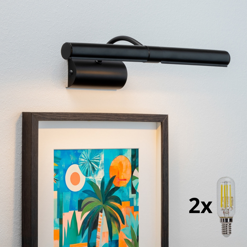 Brilagi - LED Schilderijverlichting DANAE 2xE14/4W/230V 3000K zwart