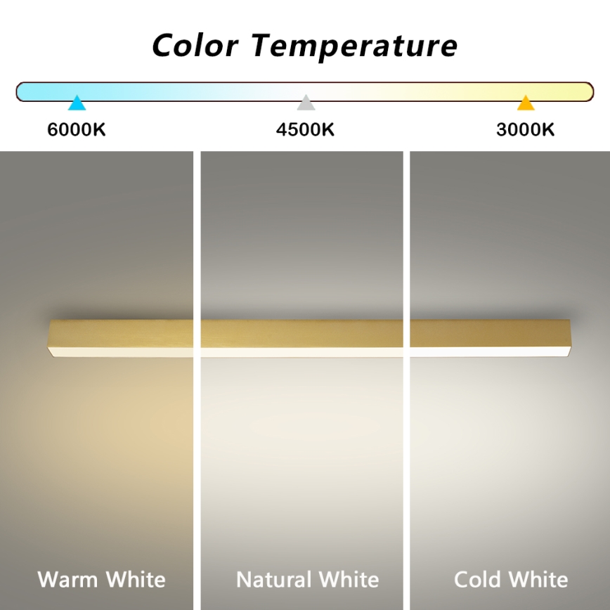 Brilagi - SLEEKLINE LED plafondlamp voor de badkamer LED/40W/230V 3000/4500/6000K goudkleurig IP44