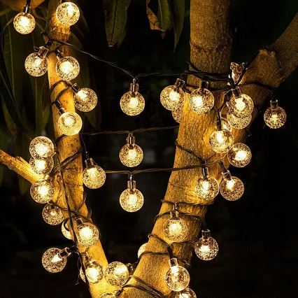 Brilagi - LED Solar Decoratieve lichtsnoer BUBBLE 200xLED/8 Functies 20m IP65 warm wit