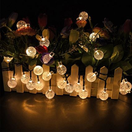Brilagi - LED Solar Decoratieve lichtsnoer BUBBLE 50xLED/8 Functies 7m IP65 warm wit 600 mAh