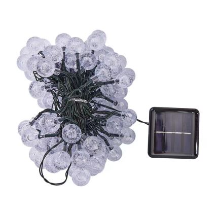 Brilagi - LED Solar Decoratieve lichtsnoer BUBBLE 50xLED/8 Functies 7m IP65 warm wit 600 mAh