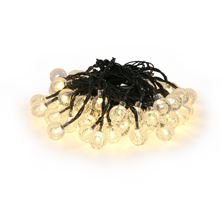 Brilagi - LED Solar Decoratieve lichtsnoer BUBBLE 50xLED/8 Functies 7m IP65 warm wit 600 mAh