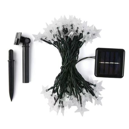 Brilagi - LED Solar Decoratieve lichtsnoer STARS 50xLED/8 Functies 7m IP65 warm wit 600 mAh