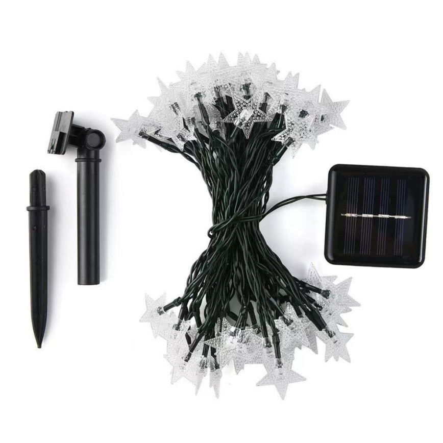 Brilagi - LED Solar Decoratieve lichtsnoer STARS 50xLED/8 Functies 7m IP65 warm wit 600 mAh