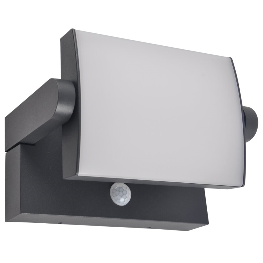 Brilagi - LED Solar wandlamp met sensor ANKLE LED/10W/3,7V 3000 mAh 4000K IP65 antraciet