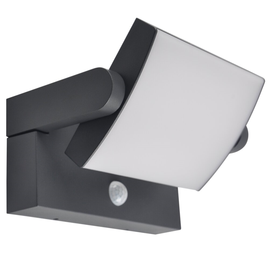 Brilagi - LED Solar wandlamp met sensor ANKLE LED/10W/3,7V 3000 mAh 4000K IP65 antraciet