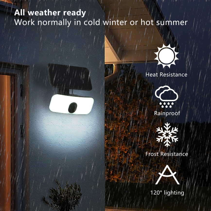 Brilagi - LED Solar wandlamp met sensor ROOF LED/13W/5V 4000 mAh IP65