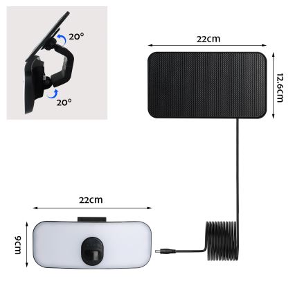 Brilagi - LED Solar wandlamp met sensor ROOF LED/13W/5V 4000 mAh IP65
