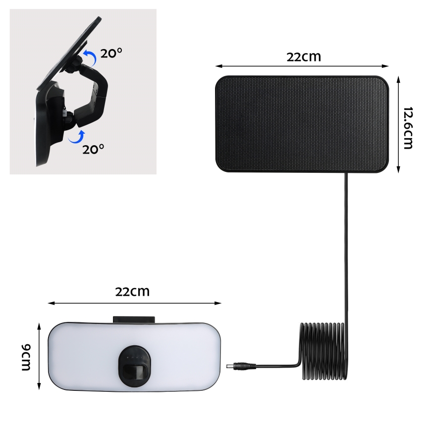 Brilagi - LED Solar wandlamp met sensor ROOF LED/13W/5V 4000 mAh IP65