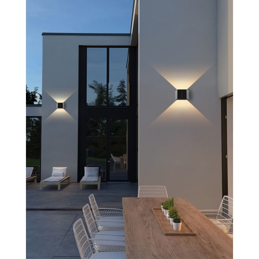 Brilagi - LED Solar wandlamp met sensor SOLAR CUBE LED/2W/3,2V 1300 mAh IP54