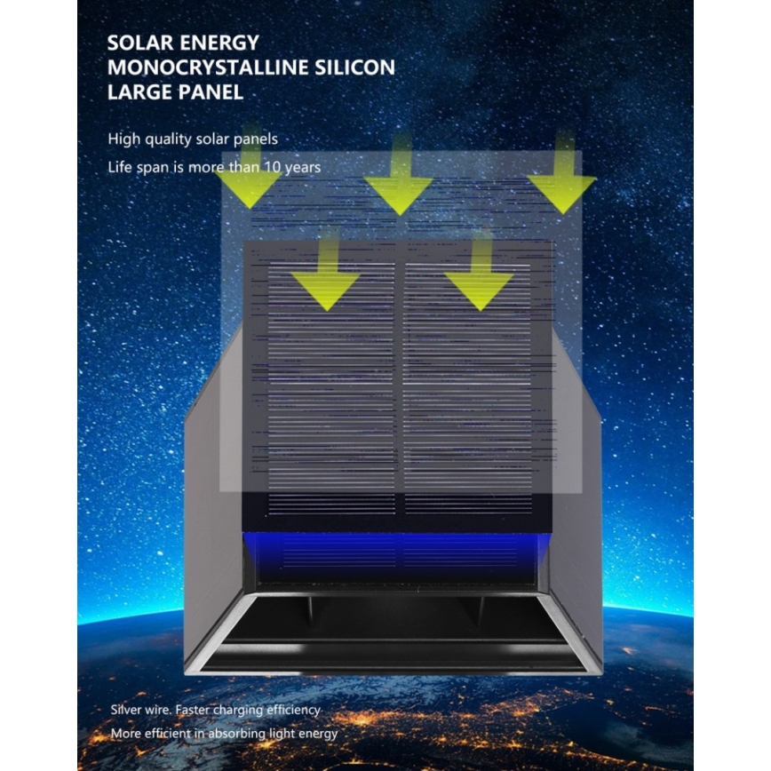 Brilagi - LED Solar wandlamp met sensor SOLAR CUBE LED/2W/3,2V 1300 mAh IP54