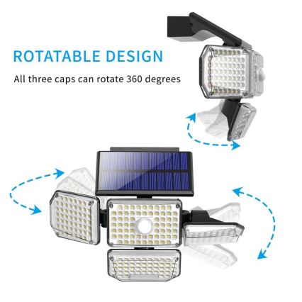 Brilagi - LED Solar wandlamp met sensor WALLIE LED/5W/5,5V 2400 mAh IP65