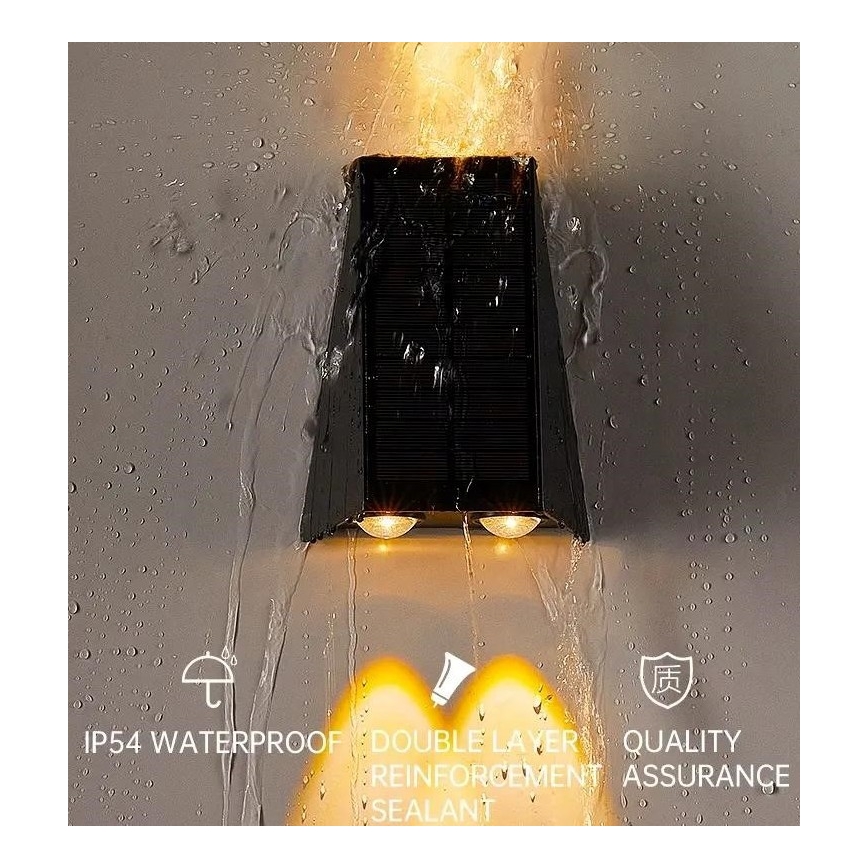 Brilagi - LED Solar wandlamp PYRAMID LED/2W/3,2V 1300 mAh IP54