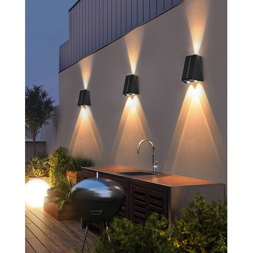 Brilagi - LED Solar wandlamp PYRAMID LED/2W/3,2V 1300 mAh IP54