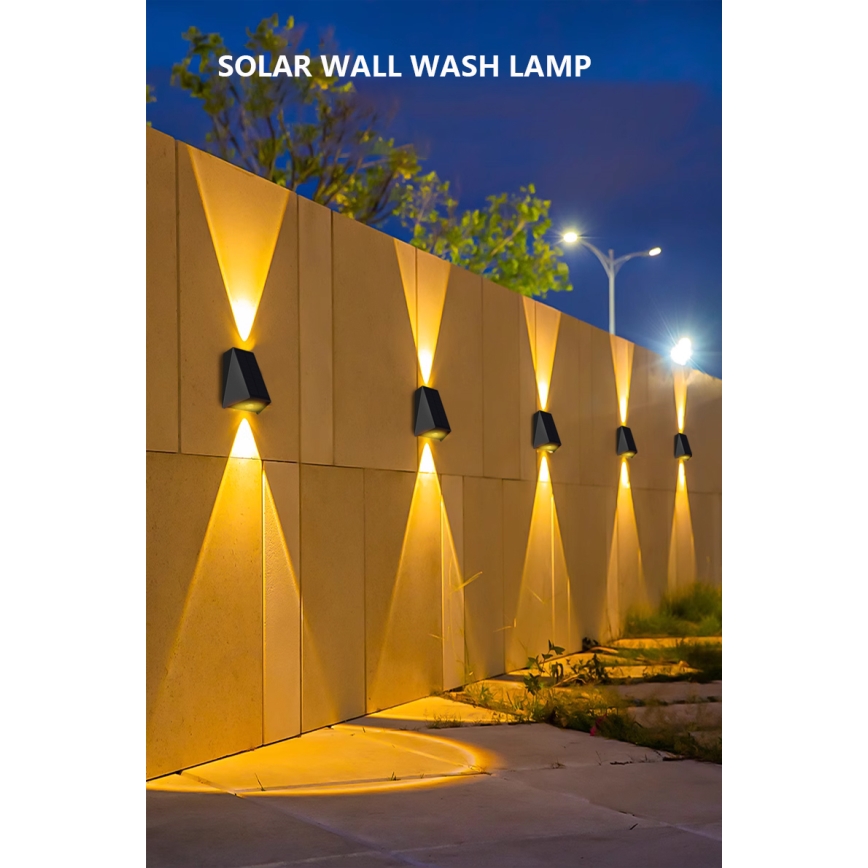 Brilagi - LED Solar wandlamp PYRAMID LED/2W/3,2V 1300 mAh IP54