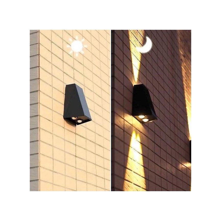 Brilagi - LED Solar wandlamp PYRAMID LED/2W/3,2V 1300 mAh IP54