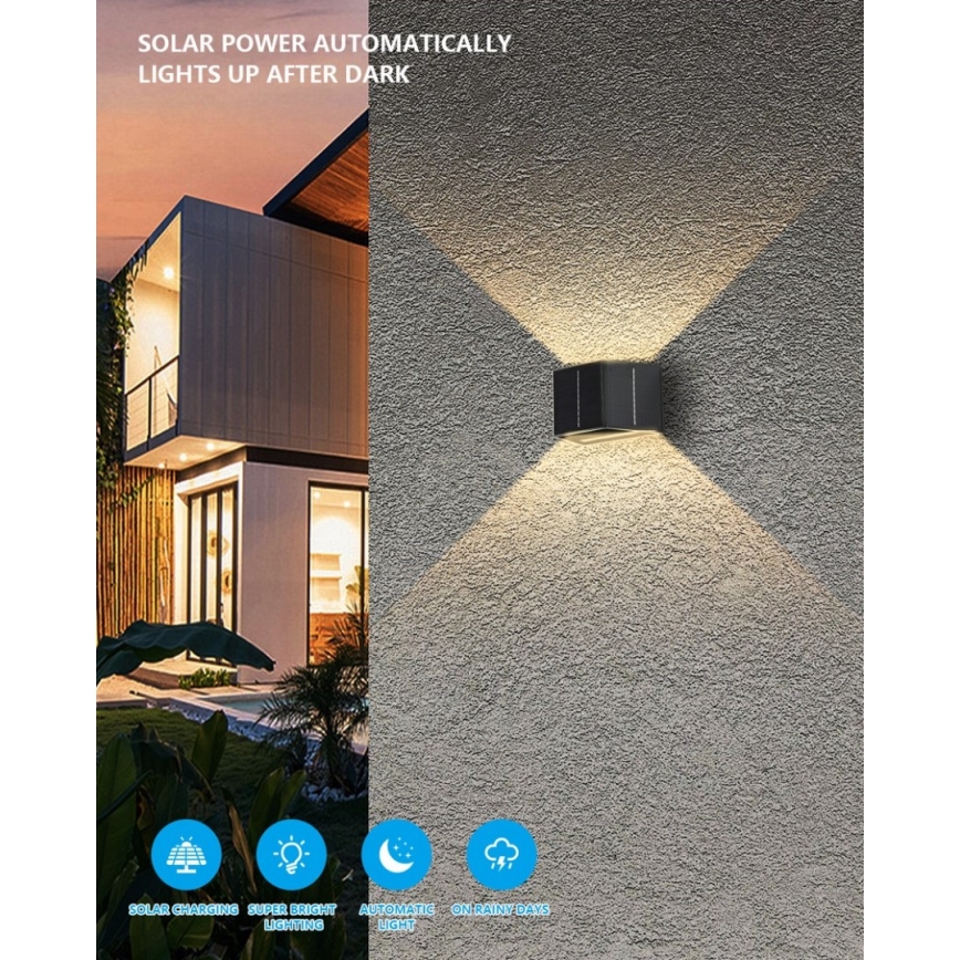 Brilagi - LED Solar wandlamp SOLAR CUBE LED/2W/3,2V 1300 mAh IP54