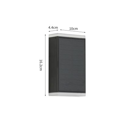 Brilagi - LED Solar wandlamp ZON GUARD LED/2W/3,7V 2000 mAh IP45