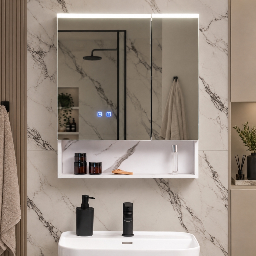 BRILAGI - LED-spiegelkast met achtergrondverlichting voor de badkamer TRABIA DOUBLE 60x70 cm