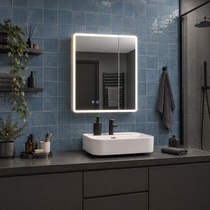 BRILAGI - LED-spiegelkast voor de badkamer met achtergrondverlichting BRONTE DOUBLE 60x75 cm