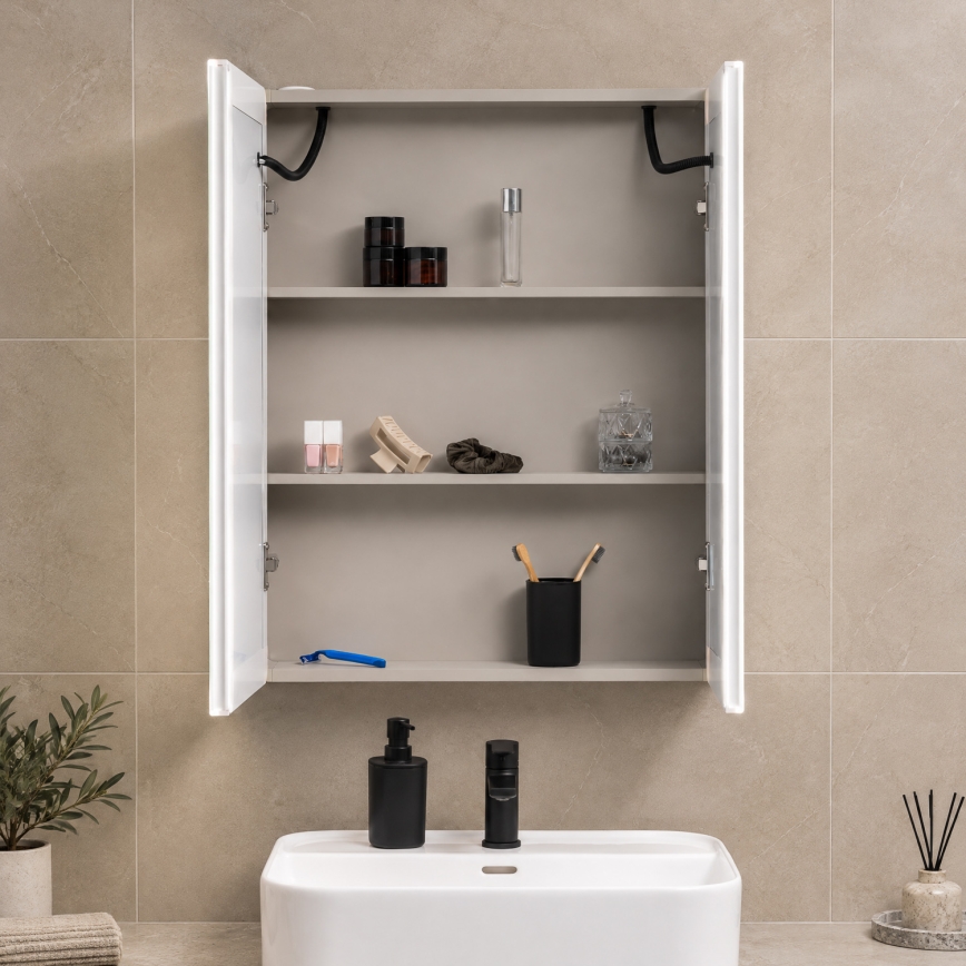 BRILAGI - LED-spiegelkast voor de badkamer met achtergrondverlichting BRONTE DOUBLE 60x75 cm