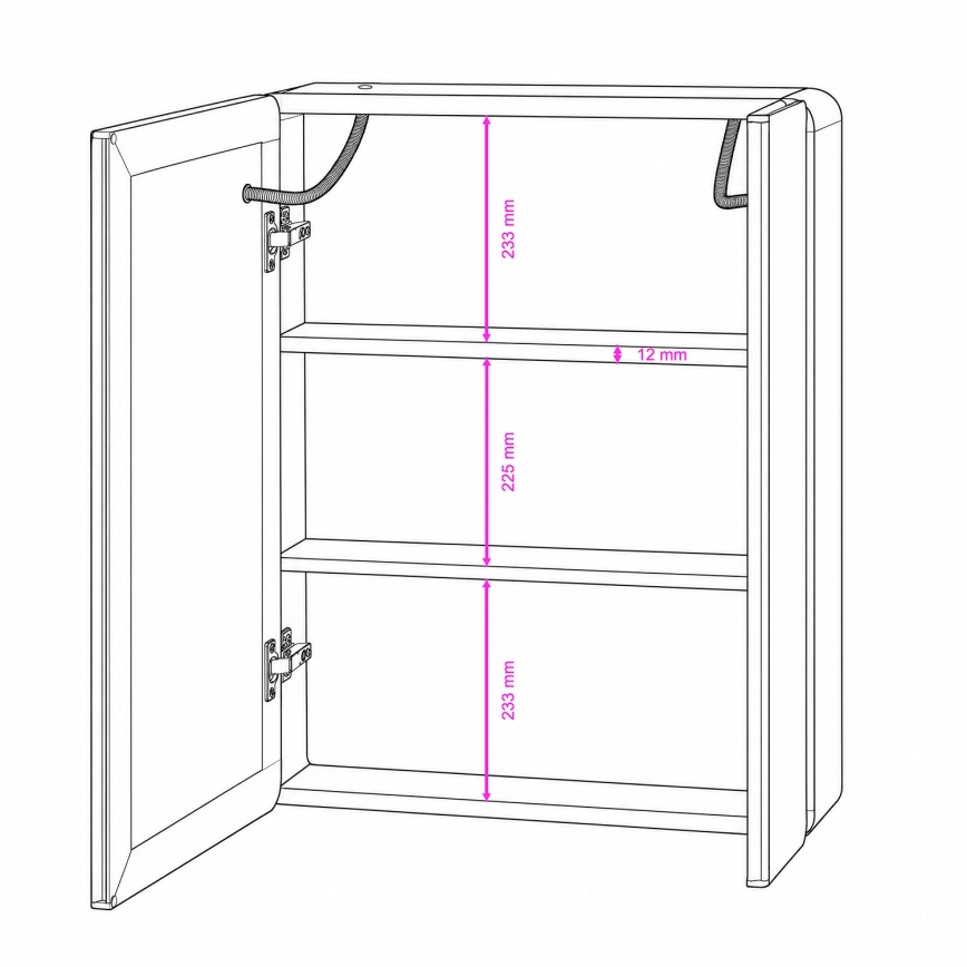 BRILAGI - LED-spiegelkast voor de badkamer met achtergrondverlichting BRONTE DOUBLE 60x75 cm