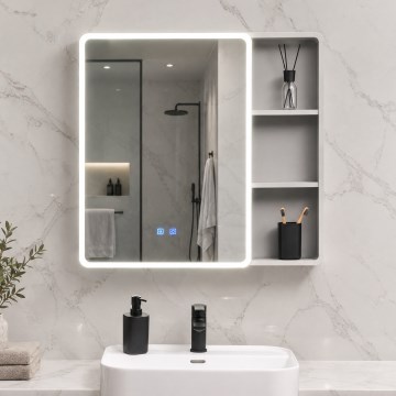 BRILAGI - LED-spiegelkast voor de badkamer met geïntegreerde verlichting AVOLA SINGLE 75x70 cm