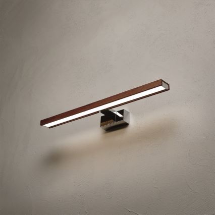 Brilagi - LED-badkamerverlichting voor spiegel 3-in-1 WOODY MIRROR LED/12W/230V 60 cm IP44 glanzend chroom/eik kers