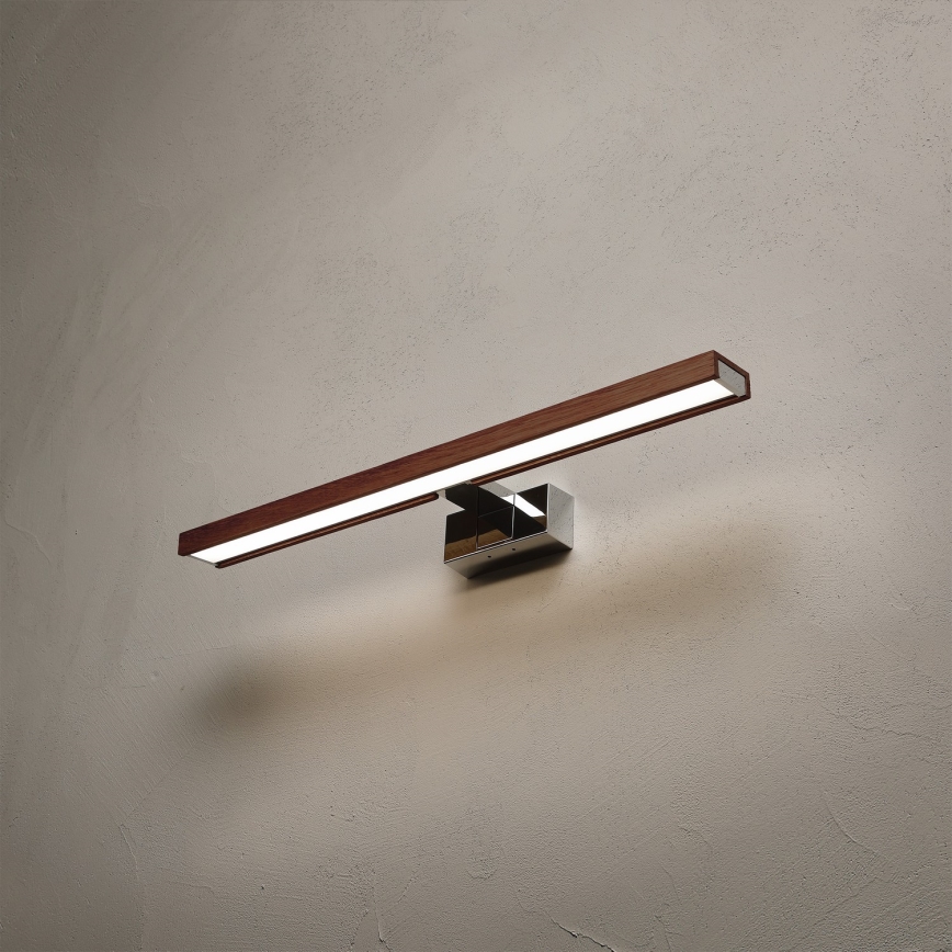 Brilagi - LED-badkamerverlichting voor spiegel 3-in-1 WOODY MIRROR LED/12W/230V 60 cm IP44 glanzend chroom/eik kers