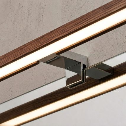 Brilagi - LED-badkamerverlichting voor spiegel 3-in-1 WOODY MIRROR LED/12W/230V 60 cm IP44 glanzend chroom/eik kers