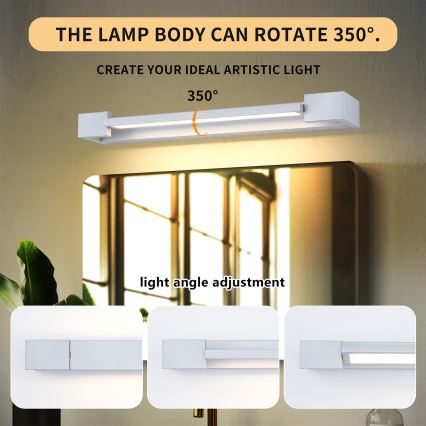 Brilagi - LED-spiegelverlichting AQUA LINE LED/12W/230V 45 cm IP44 wit CRI 90