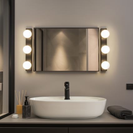 Brilagi - LED-spiegelverlichting HOLLYWOOD 3xLED/3W/230V 39 cm IP44 zwart