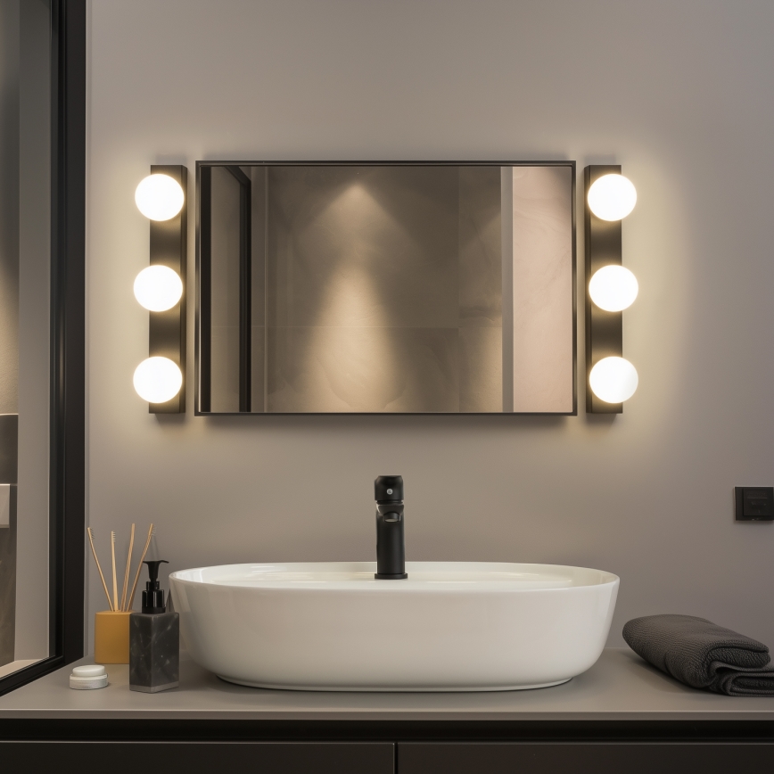Brilagi - LED-spiegelverlichting HOLLYWOOD 3xLED/3W/230V 39 cm IP44 zwart