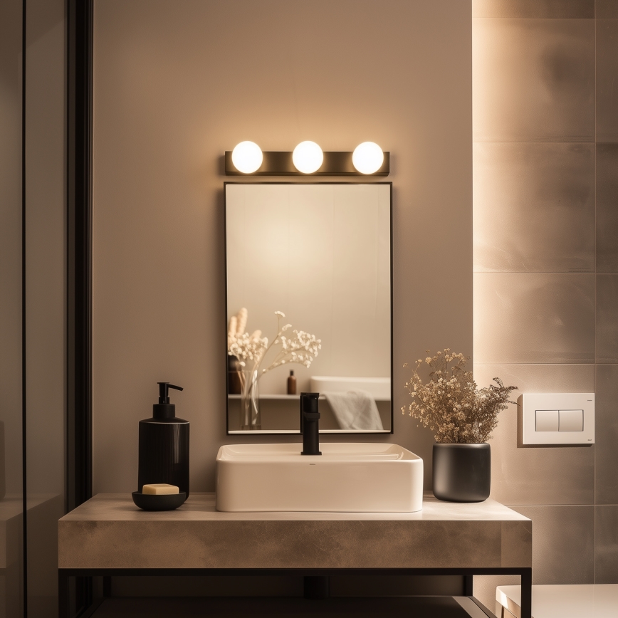Brilagi - LED-spiegelverlichting HOLLYWOOD 3xLED/3W/230V 39 cm IP44 zwart